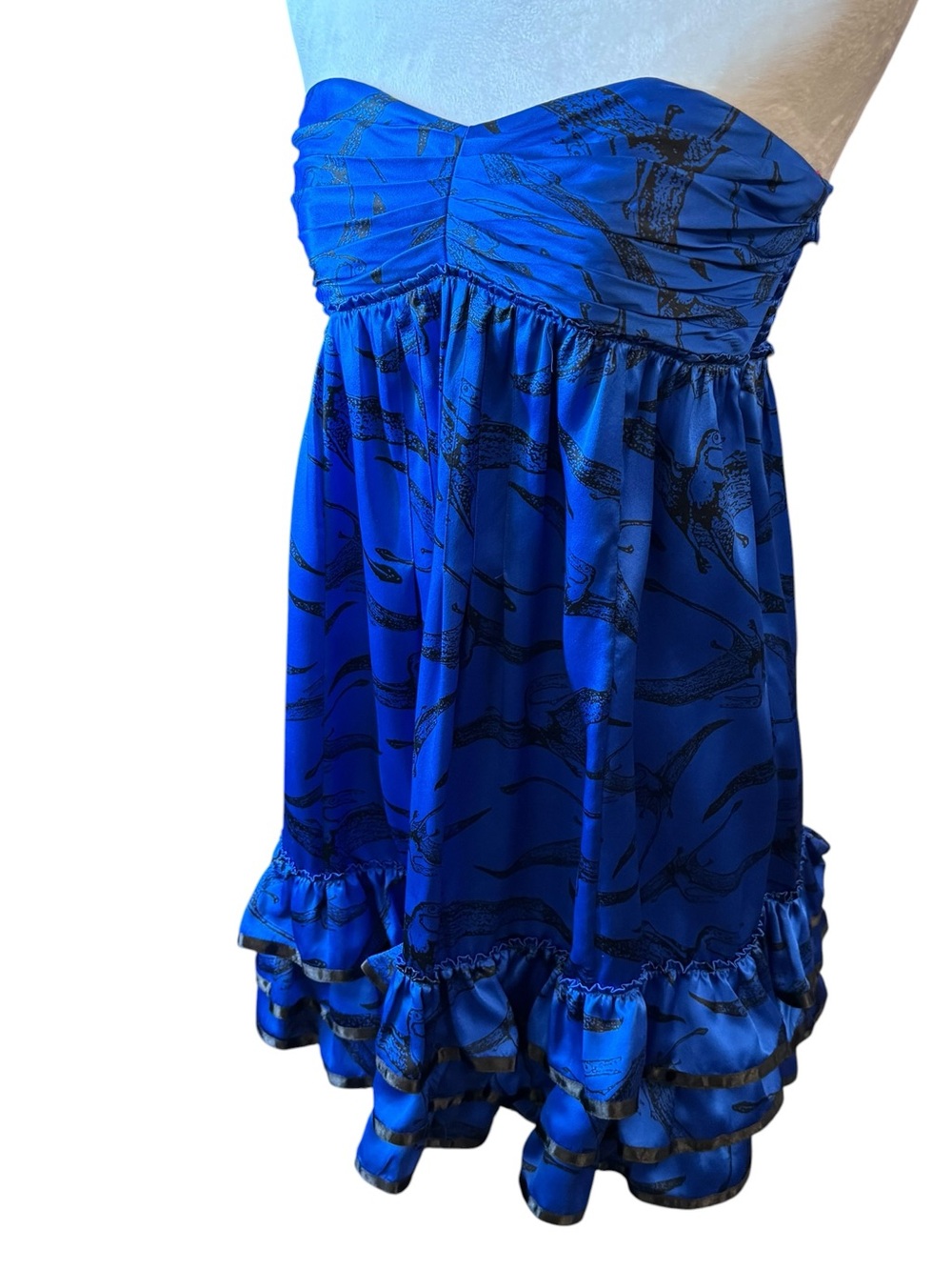 Betsey Johnson Y2K Era Silk Pterodactyl Dress Size 0
